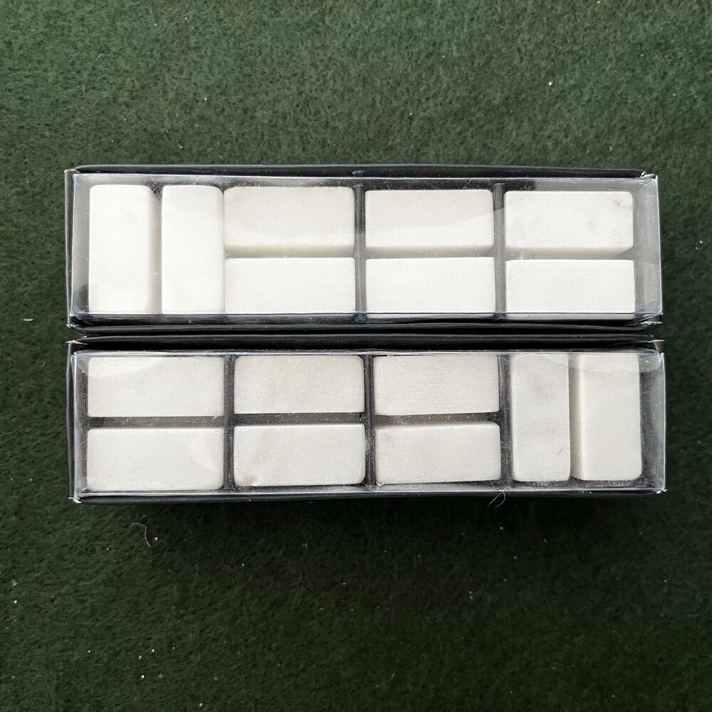 8 White Marble Cube Place Card Holders 2 Sets of 4 - 1" Square Weddings Parties